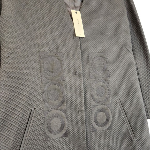 Leon Max Size M Limited Edition Circle Cloqué Jacquard Topper Coat Black Texture - Picture 2 of 15